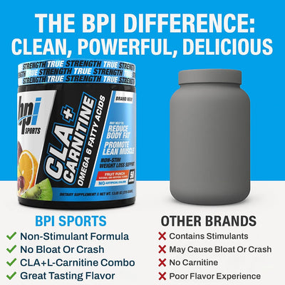 BPI Sports CLA + Carnitine - Fruit Punch Flavour, 50 Servings, 12.34 oz - Image 5