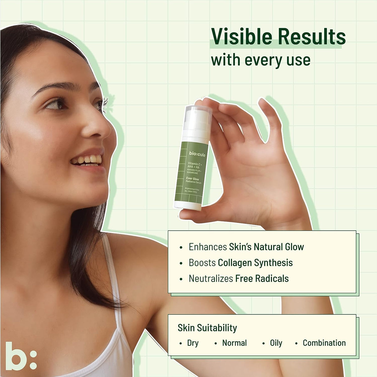 Biocule Ever Glow Radiance Serum - Vitamin C, AHA & HA - 15ml - Image 5