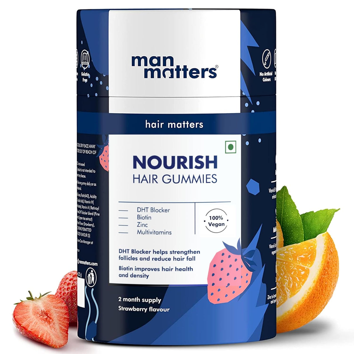 Man Matters Biotin Gummies for Hair & Skin, 60 Days Pack