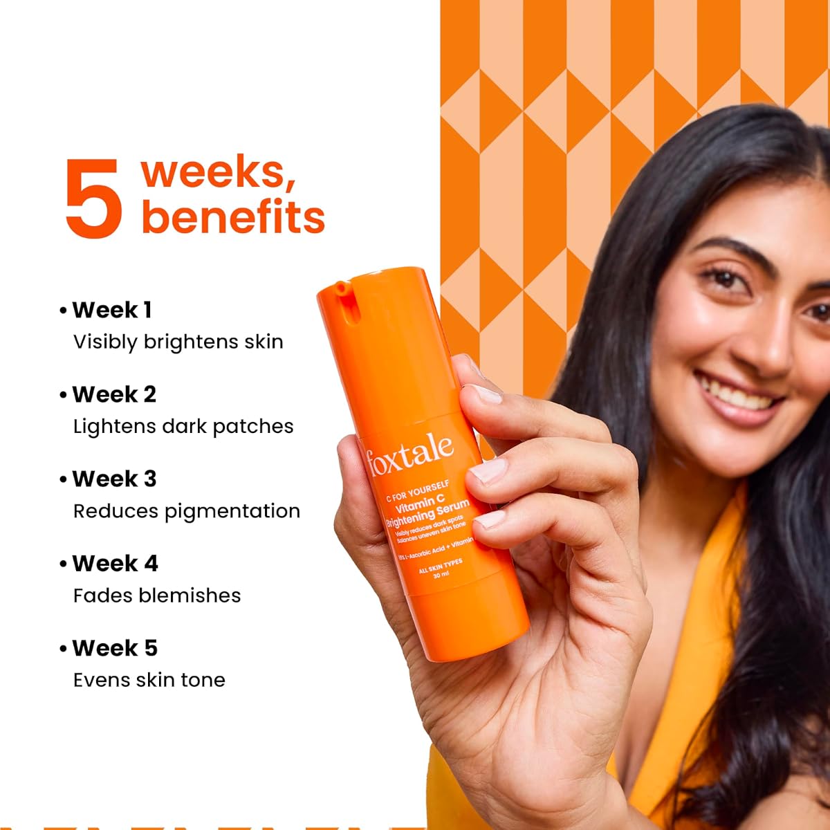 Foxtale Brightening Face Serum with 15% Vitamin C & Vitamin E - 30ml - Image 2