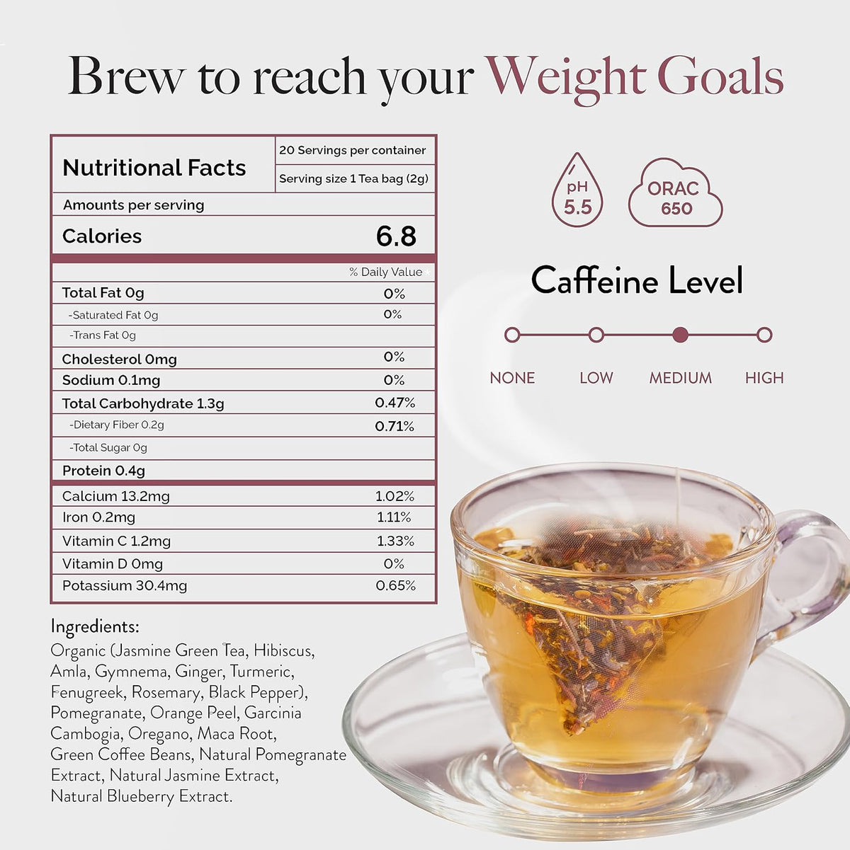Wellbeing Nutrition Slim Adaptogenic Green Tea - 40g - Image 2