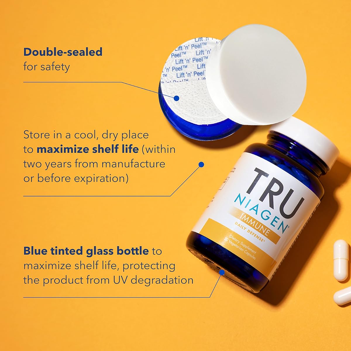 TRU NIAGEN Immune Support Capsules - Niagen 150mg, Vegan D3, 30ct - Image 3