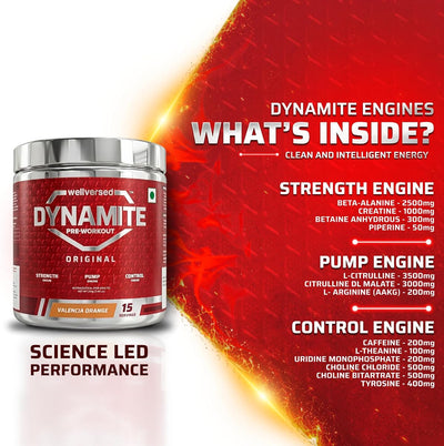 Wellversed Dynamite Original Pre-Workout - Citrulline Complex, 210g - Valencia Orange - Image 5