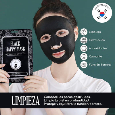 Kocostar Happy Mask - Black Charcoal Facial Sheet, 23ML 1's - Image 2