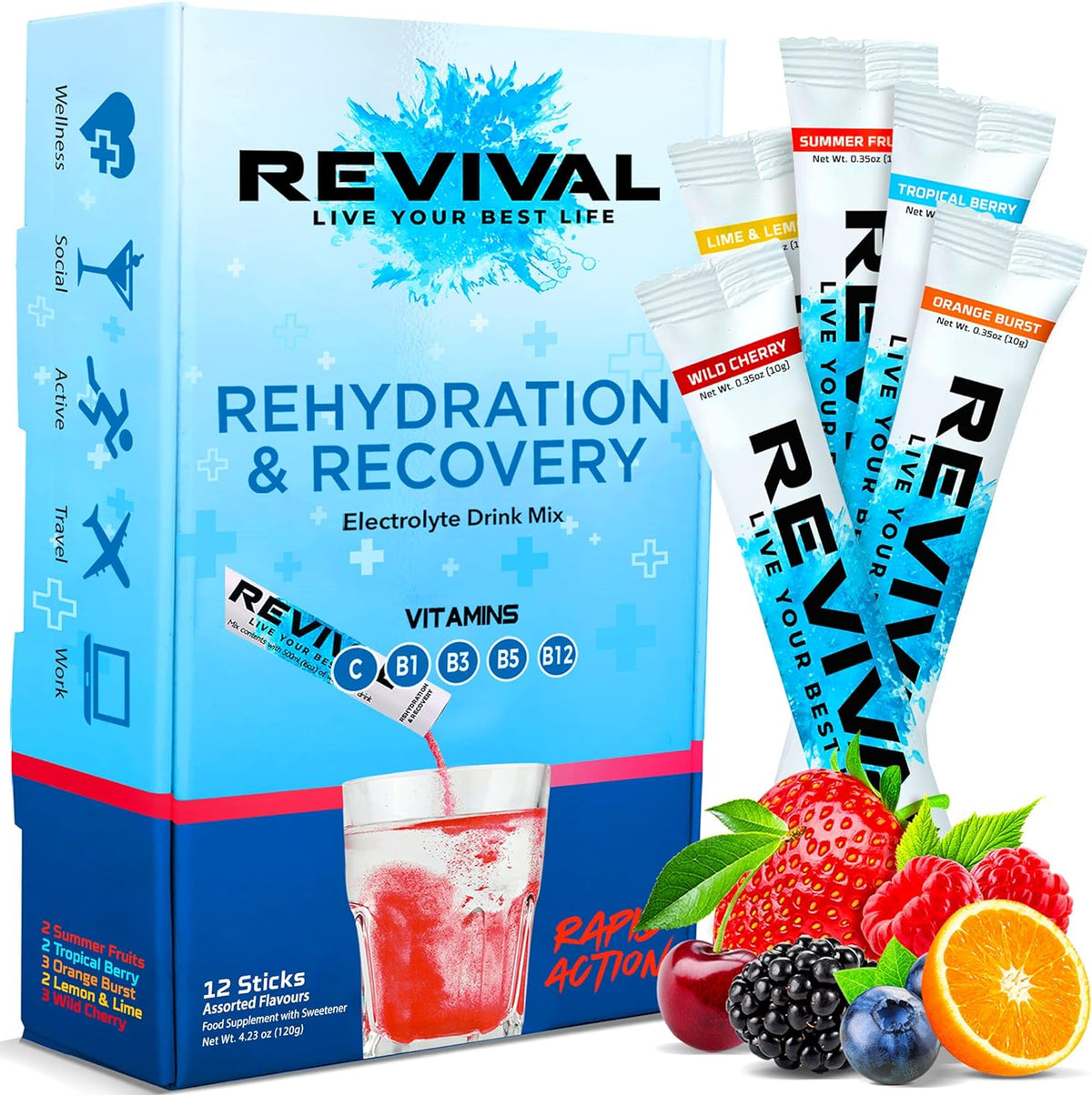 REVIVAL ASSORTED FLAVORS 12's Serving Pack