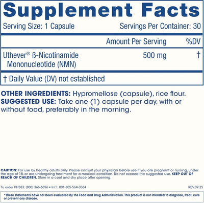 ProHealth Vitamins Nicotinamide Mononucleotide NMN 500 mg - 60 Capsules - Image 6