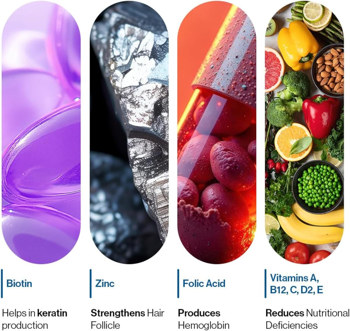 Be Bodywise Biotin Hair Gummies - With Multivitamins, Zinc, No Added Sugar, 120 Day Pack - Image 2