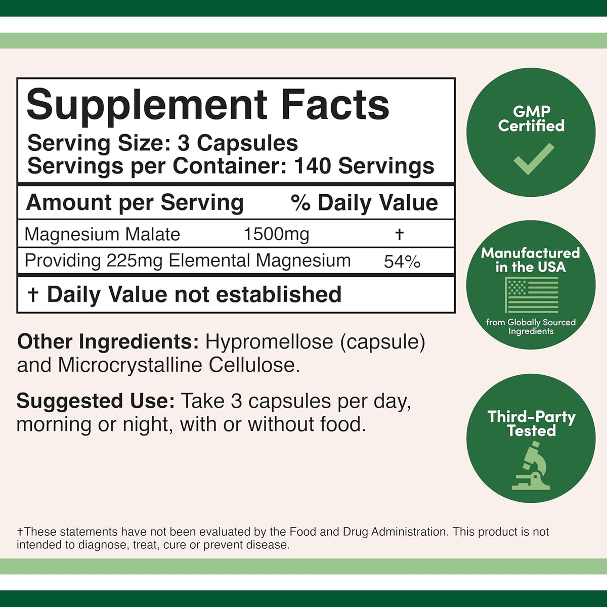 Doublewood Magnesium Malate Capsules - 420 Count - Image 2