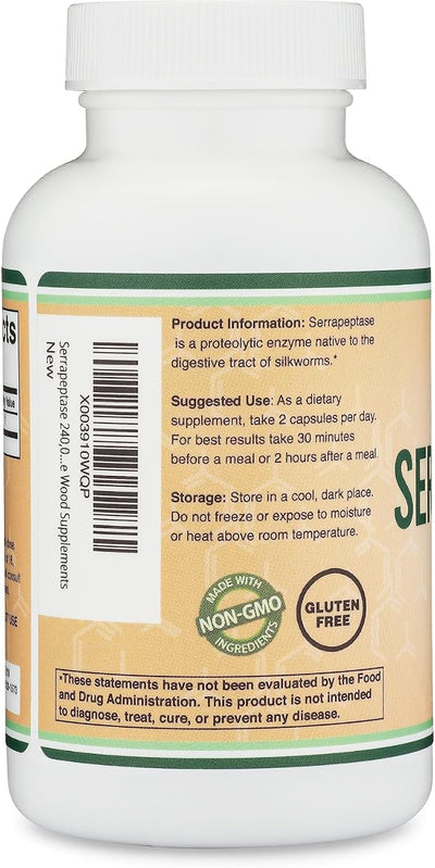 DoubleWood Serrapeptase Capsules - 240,000 SPU, 120 Vegan Capsules - Image 6