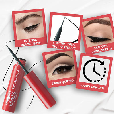 Faces Canada Magneteyes Eyeliner Black - Precision Liquid 3.5 ml - Image 2