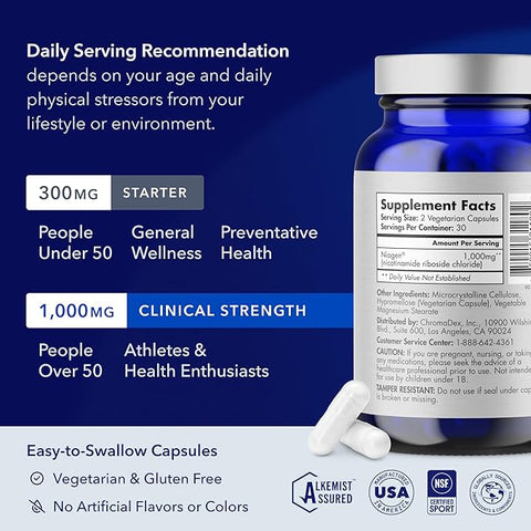 TRU NIAGEN PRO NAD+ Supplement for Anti Aging and Cell Regeneration, 1000 mg