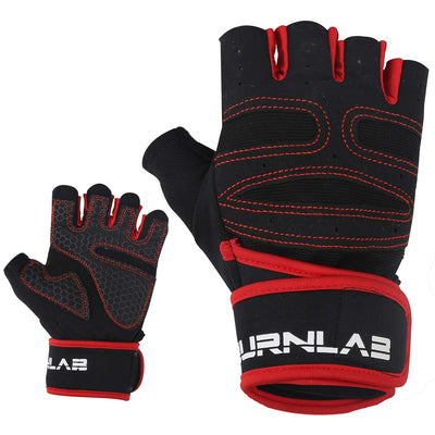 Burnlab Gym Gloves with Wrist Support - Basic Red Large - Image 4