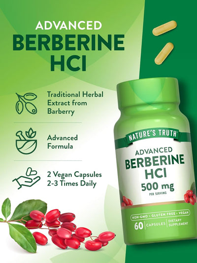 Nature's Truth Berberine Capsules - 500mg, Vegan, Gluten-Free - 60 Count - Image 5