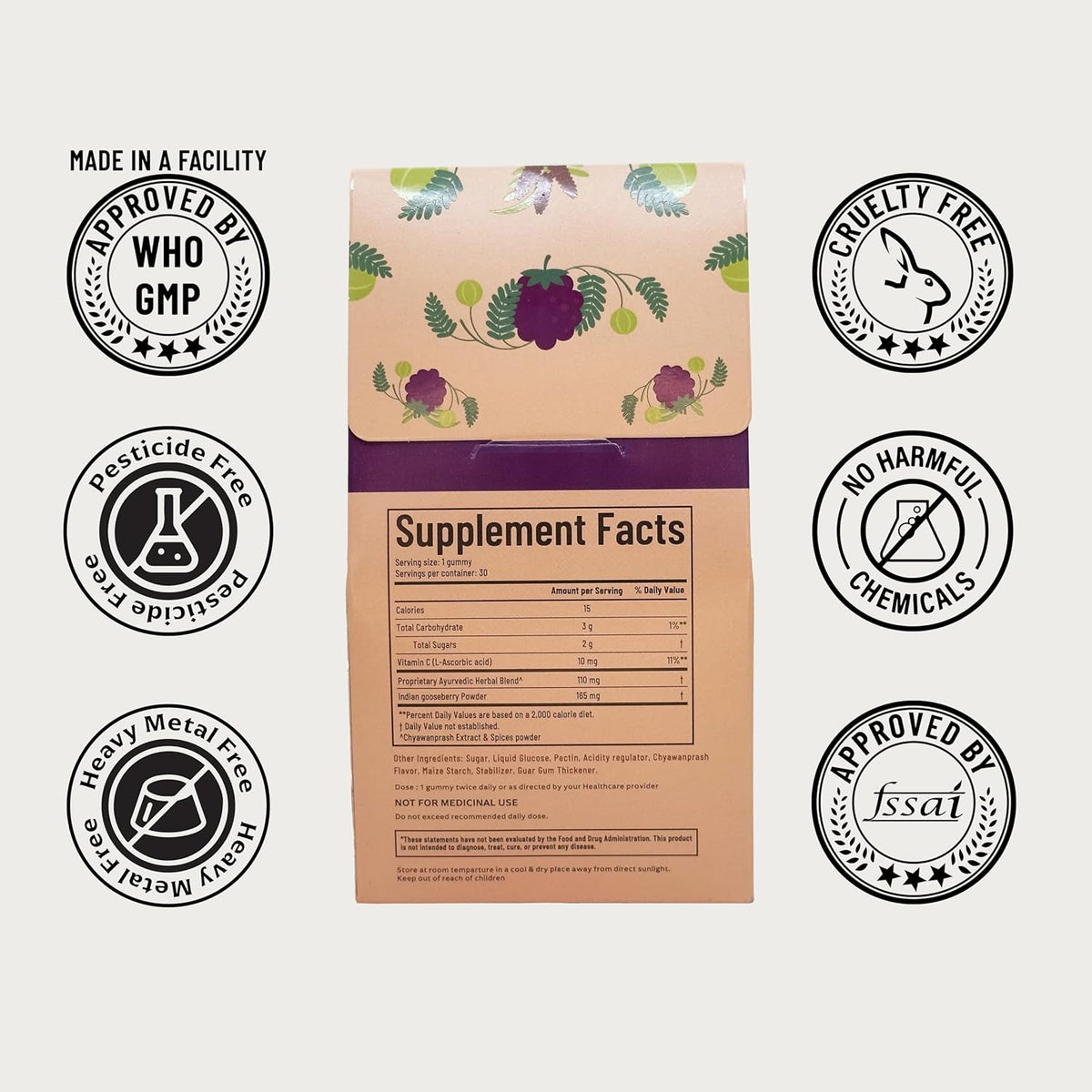 Panchamrit 100% Natural Chyawanprash Gummies - Herbal & Ayurvedic - Pack of 60 - Image 2