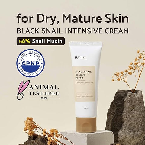 IUNIK Black Snail Restore Cream 58% Black Nourishing and Moisturizing