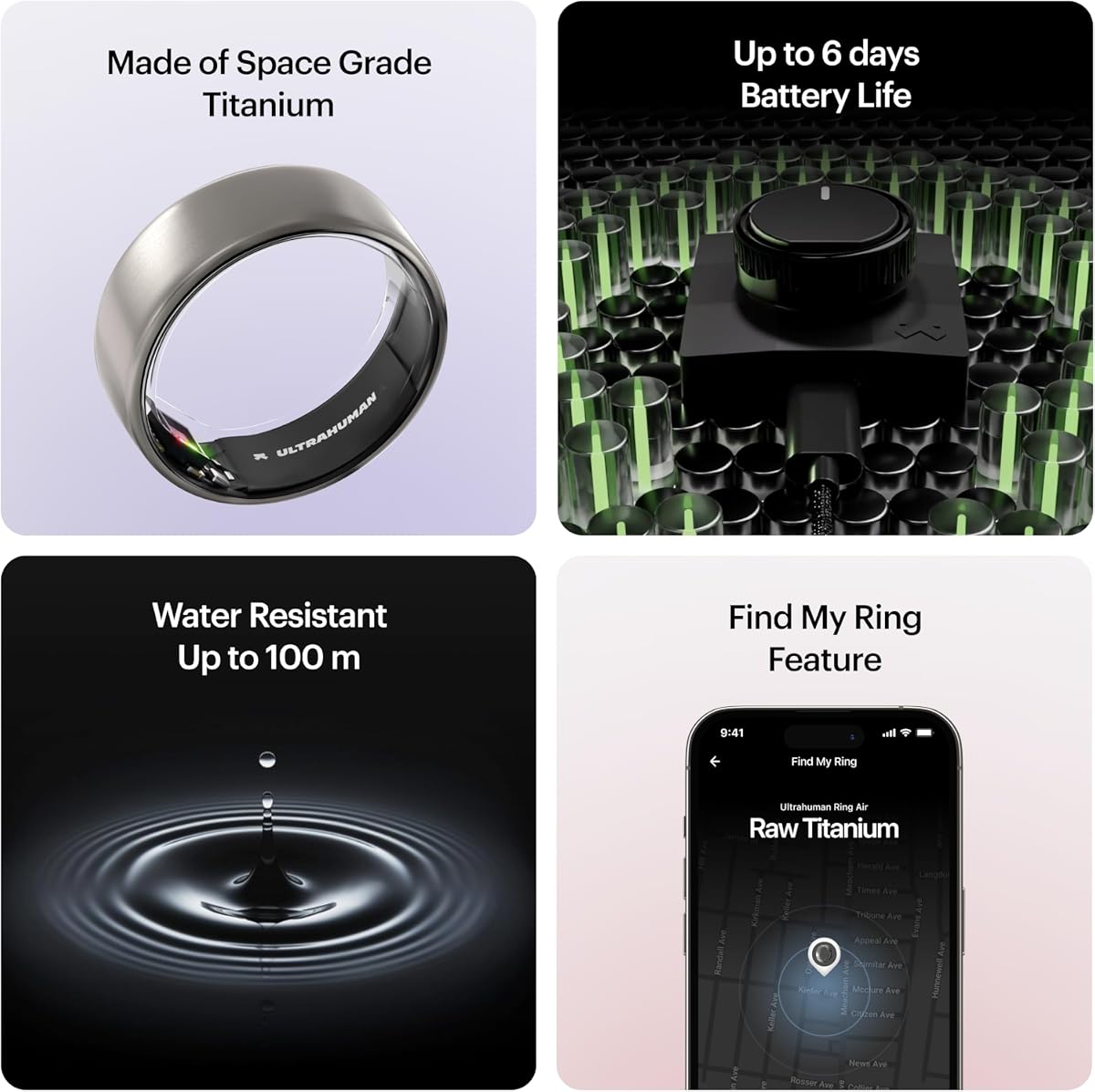 Ultrahuman Ring AIR - Smart Health Tracker, Raw Titanium, Size 09 - Image 7