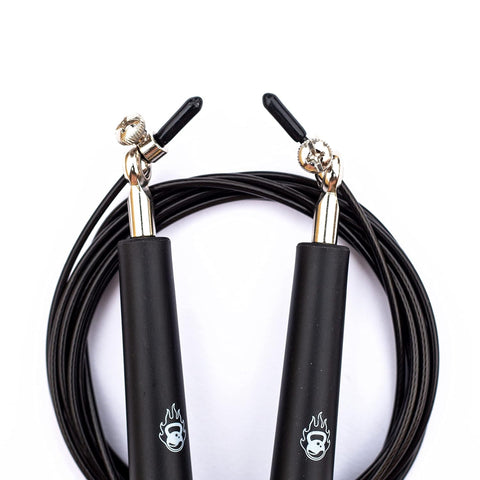 Burnlab Adjustable Skipping Rope Suitable for Gym, Crossfit, Double Unders, Speed Jumping, Cardio and Weight Loss - For Men and Women (Black)