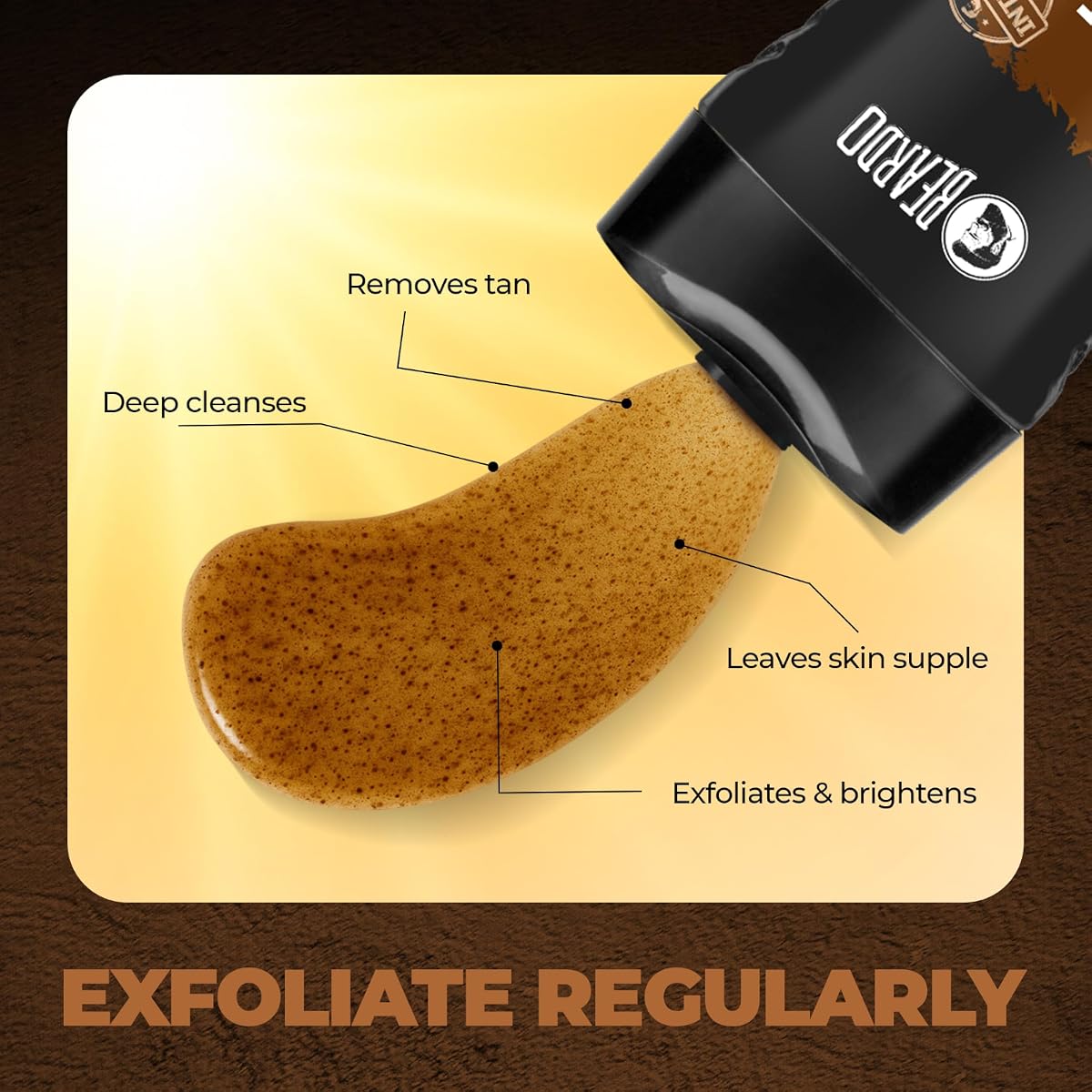 Beardo Detan Exfoliating Body Wash - 4% Glycolic & Lactic Acid, Coffee Extracts - 200ml - Image 6