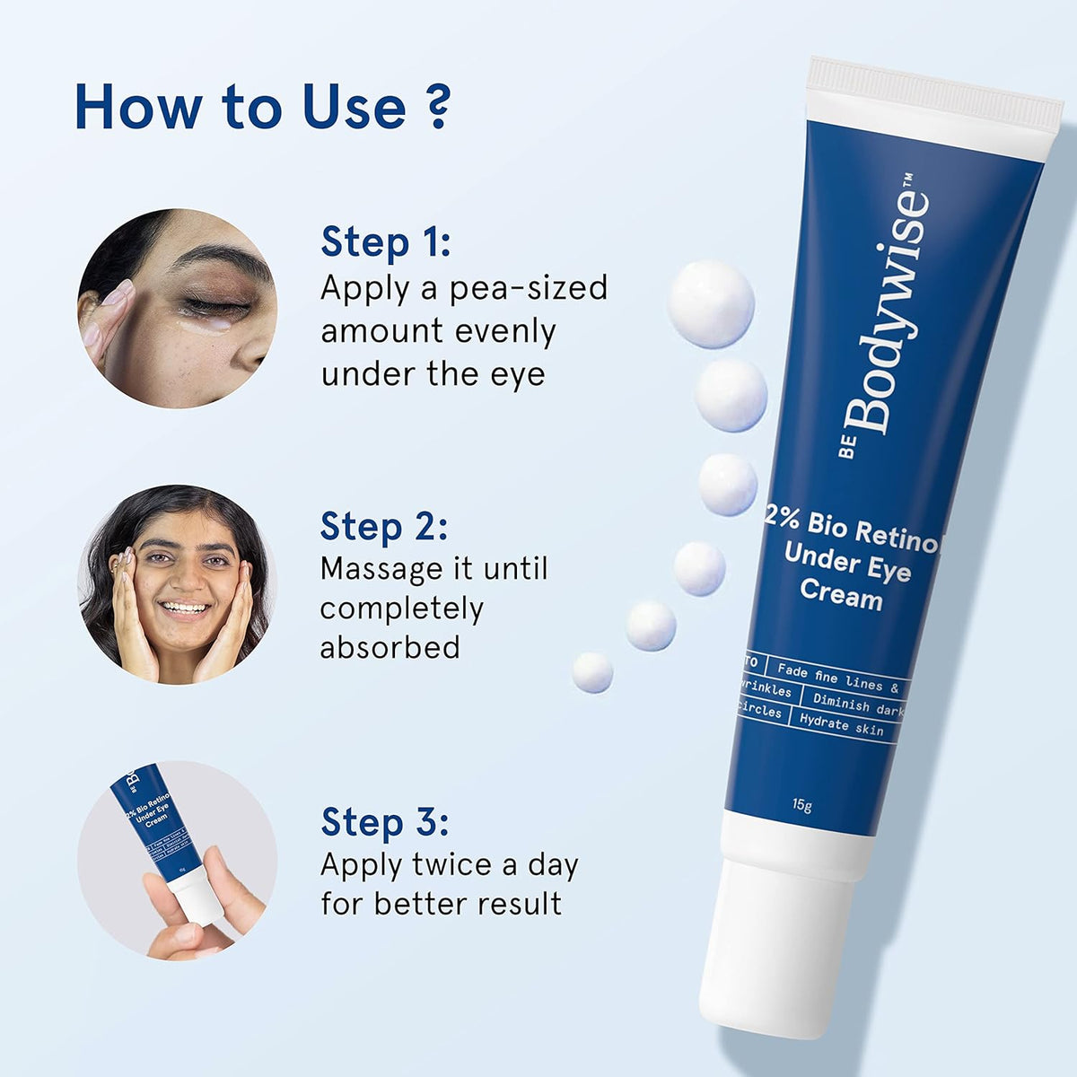 Be Bodywise 2% Bio Retinol Under Eye Cream - 15g - Image 4