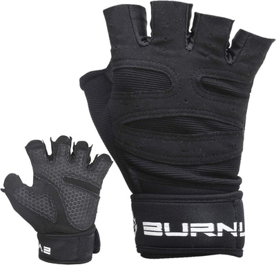 Burnlab Basic Gym Gloves with Wrist Support - Black, Large - Image 6