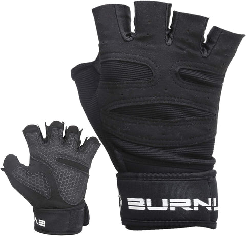 Burnlab Basic Gym Gloves with Wrist Support (Black , Large)