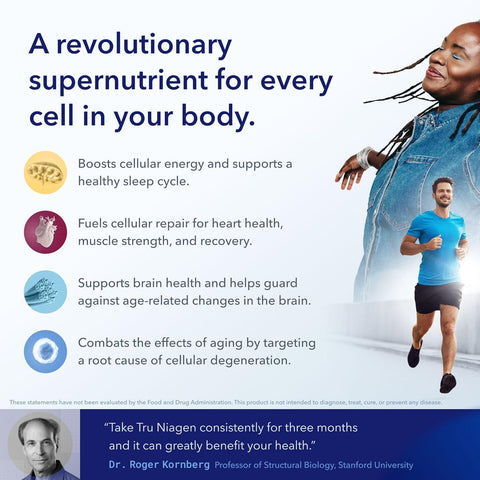 TRU NIAGEN Patented NAD+ Supplement for Anti Aging and Cell Regeneration, Niagen, 60 300 mg Servings | Supports Cellular Energy, Brain, Muscle | Nicotinamide Riboside (NR) Take 2 Daily | 2 Bottles