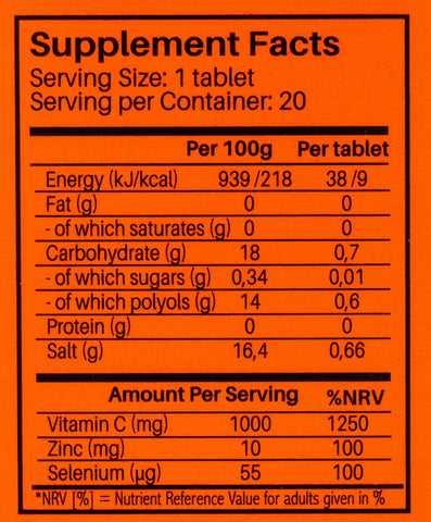 Sunshine N Immune Support Efferv Orange Tabs 20'S
