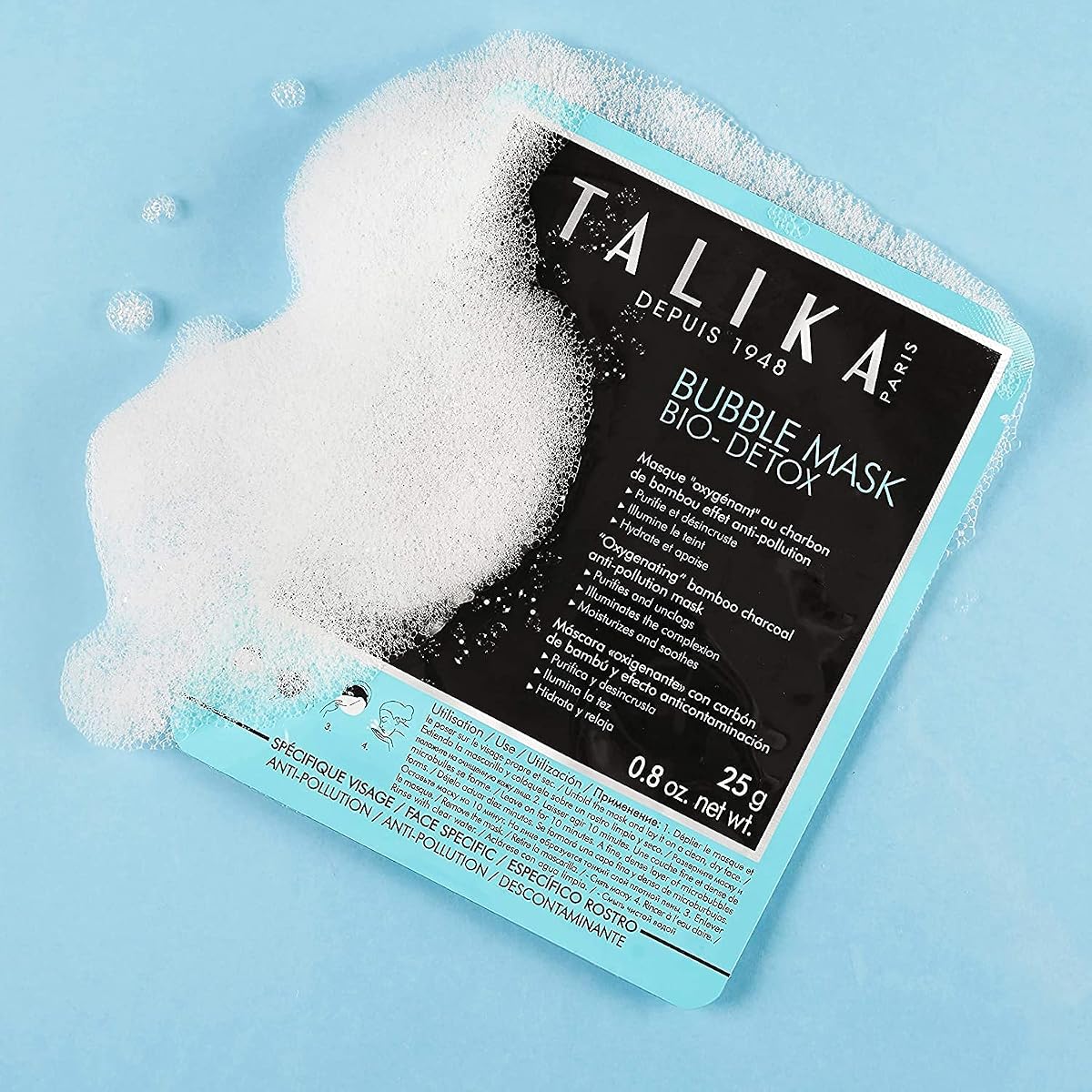 Talika Bubble Mask Bio Detox - Oxygenating Anti-Pollution Sheet Mask with Bamboo Charcoal - Image 3