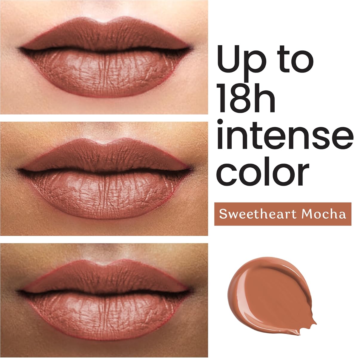 Color Cupid Liquid Lipstick with Hyaluronic Acid & Ceramide, Long-Stay Mocha LL8 - 4ml - Image 3