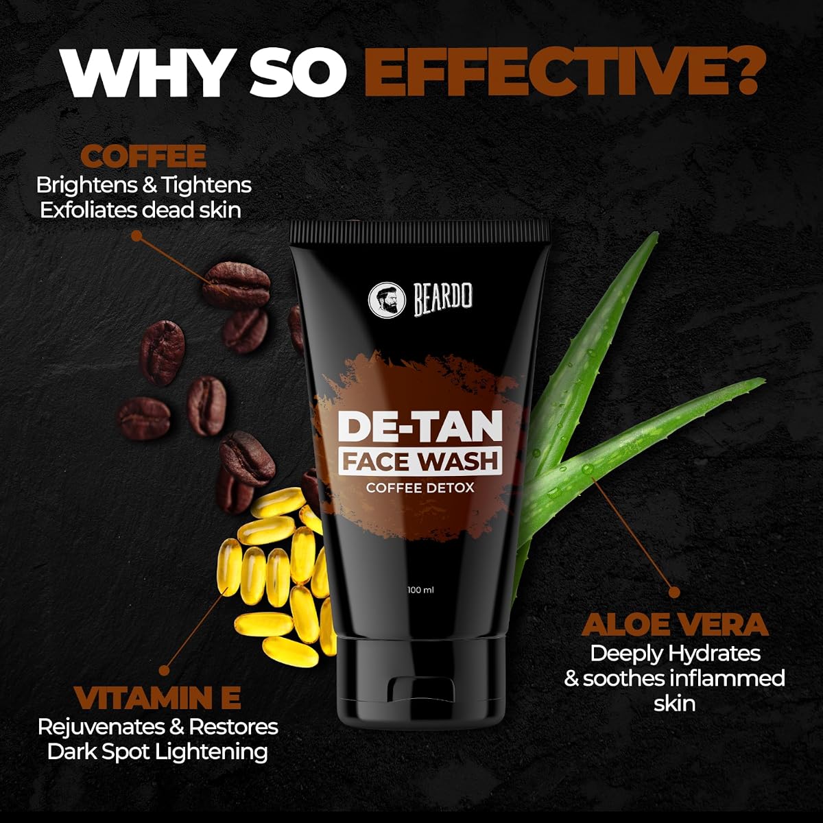 Beardo Ban the Tan Kit - Detan Facewash & Face Scrub with Coffee & Vitamin E - Gift Hamper - Image 4