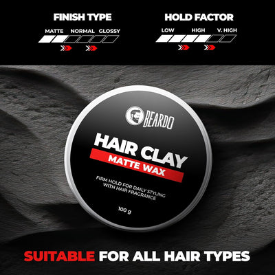 Beardo Strong Hold Clay Wax - Hair Styling, 100g - Image 2