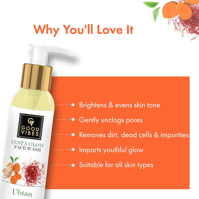 Good Vibes Ubtan Insta Glow Face Wash - 120 ml - Image 2