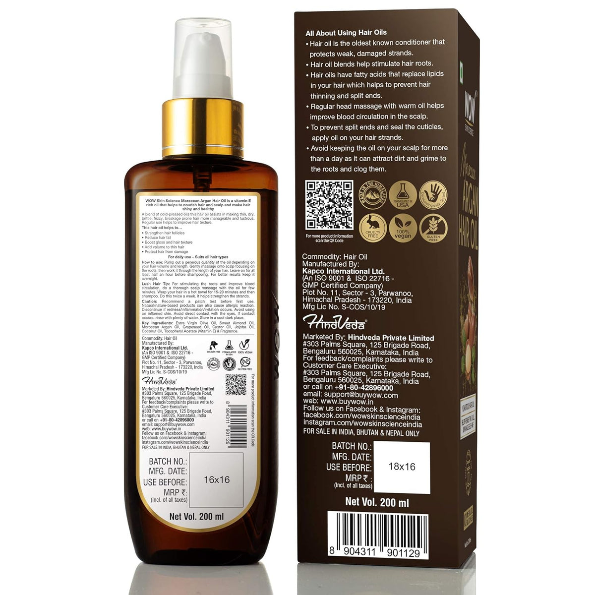 Wow Argan Hair Oil with Comb - 200ml - Image 2