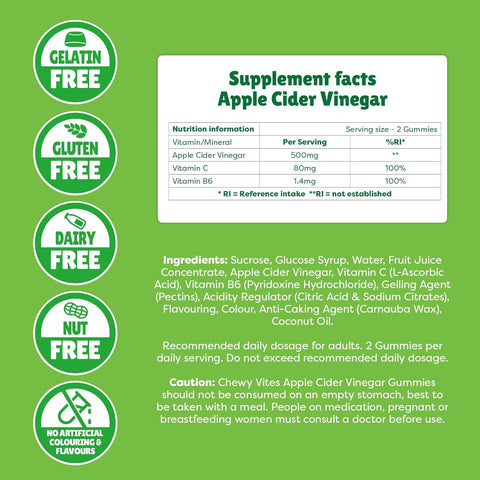Chewy Vites Superfoods Apple Cider Vinegar Gummies 60's