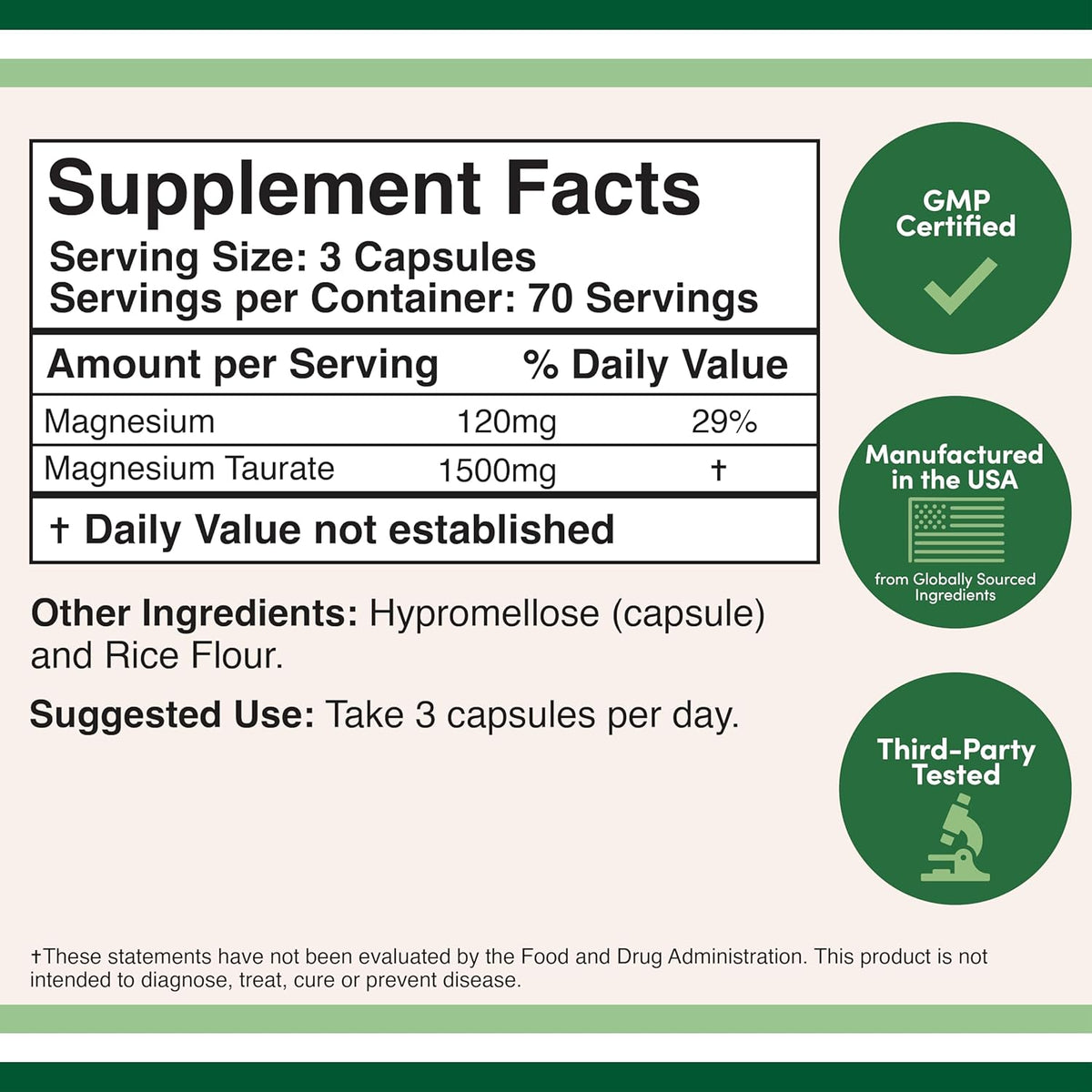 Doublewood Magnesium Taurate Capsules 210