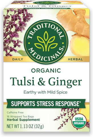 Traditional Medicinals Tea Tulsi Ginger Organic, 16 Ct