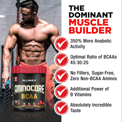 Allmax Nutrition Aminocore BCAA Powder Fruit Punch - 315g - Image 3