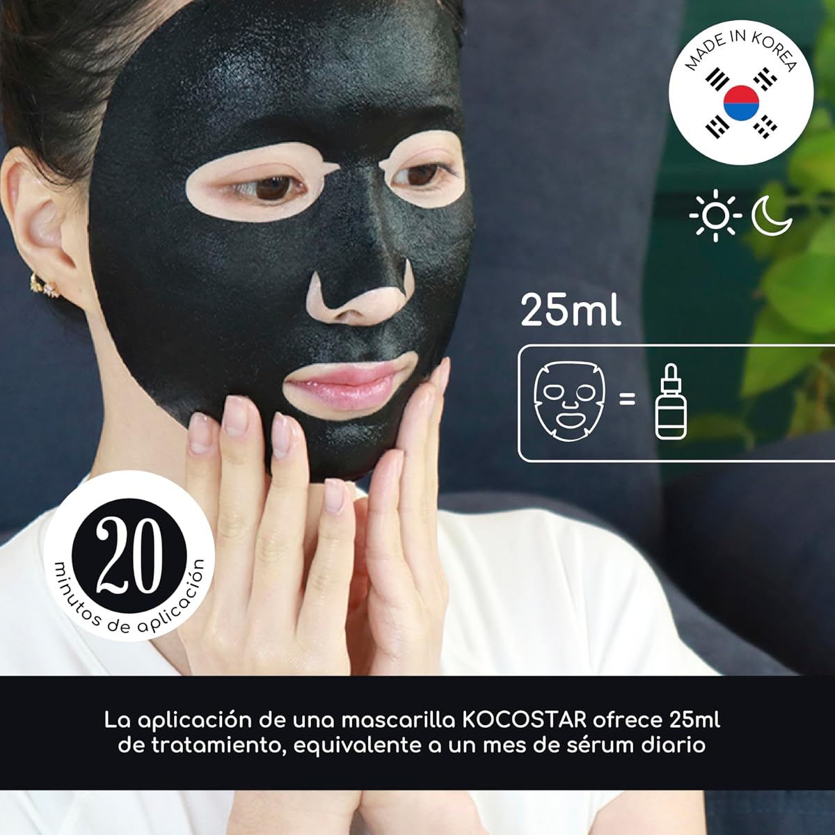 Kocostar Happy Mask - Black Charcoal Facial Sheet, 23ML 1's - Image 3