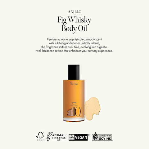 Fig Whisky Hydrating Body Oil – Fast-Absorbing & Non-Greasy Moisturizer with Fig, Argan & Jojoba Oils – Silky Smooth Glow & Deep Nourishment, Woody Scent, 100ml / 3.38 fl. oz - Image 2