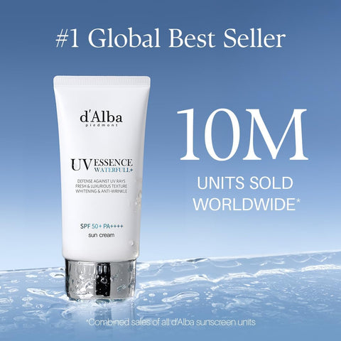 d'Alba Waterfull Essence Lightweight Sunscreen SPF50+ PA++++ UVA & UVB Protection, 24 hours moisturizing, Anti-aging effect 50ml - Image 2