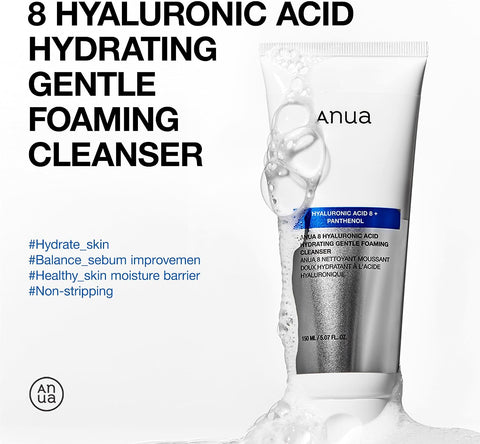ANUA Hydrating Gentle Foaming Cleanser, Hyaluronic Acid, Glycerin, Zinc, Panthenol, Korean Face Wash for Dry Skin, for Double Cleansing, Korean Skincare (150ml/5.07fl oz.) - Image 2