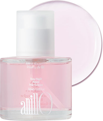 ANILLO Rosy Night Hair Oil Essence - Korean Hair Oil - All-Day & Overnight Deep Repair for Dry, Damaged Hair - Rose & Peptide Blend - Vegan Formula - Musky Floral Scent, 1.69 fl oz