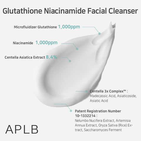 APLB Glutathione Niacinamide Facial Cleanser | LIPO GLUTA NIAC CEN™ 8.6% 2.71 FL.OZ/Korean Skincare, Cares for Tighten Pores & Sebum, Long lasting nourishment and deep moisture for soft skin - Image 4
