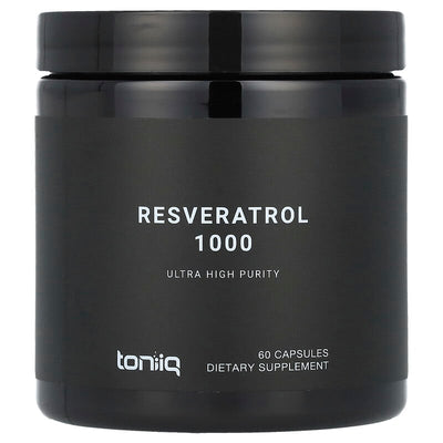 Toniiq Resveratrol 1000 Beauty Supplements, 500 mg Capsules, 60-Pack