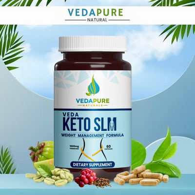 Vedapure Keto Slim Capsules - Natural Weight Management Supplement with Garcinia Cambogia and Green Tea - 60 Count