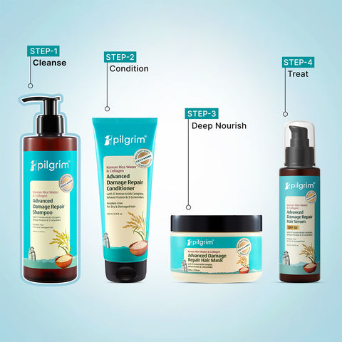 شامبو بيلجريم الكوري لإصلاح الشعر التالف بماء الأرز والكولاجين (400 مل)