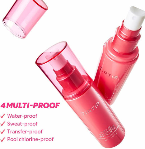 TIRTIR Waterproof Setting Spray – 24 Hour Long Lasting Fix, Sweatproof Water Resistant Makeup Finisher – Ethanol Free, Semi Matte Finish for Oily Skin – Korean Makeup Fixer - Image 3