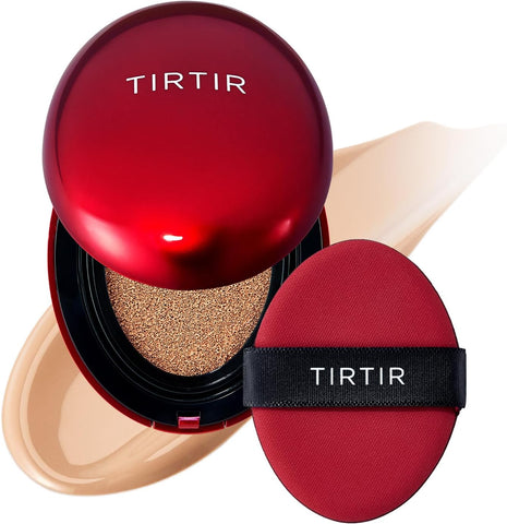 TIRTIR Mask Fit Red Cushion Foundation | Japan's No.1 Choice for Glass skin, Long-Lasting, Lightweight, Buildable Coverage, Semi-Matte (25N Mocha, 18g (Pack of 1))