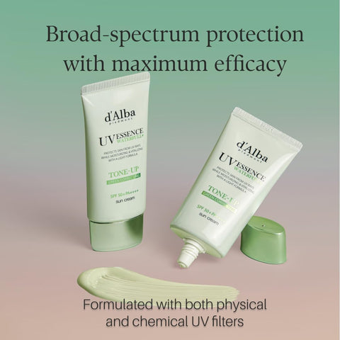 d'Alba Clean Tea Tree Liposome Tone-Up Sun Cream Tone Correction & Brightening in One, Lightweight Silky Finish, SPF50+ UV Protection, with Tea Tree & White Truffle for Redness & Dull Skin 50ml - Image 3
