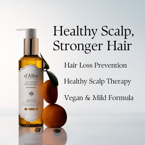 d'Alba Professional Repairing Scalp Therapy Serum Shampoo Clinically Proven Hair-Loss Relief, 66% Reduction in Hair Fall, Vegan Formula, Citrus Floral scent 275ml - Image 3